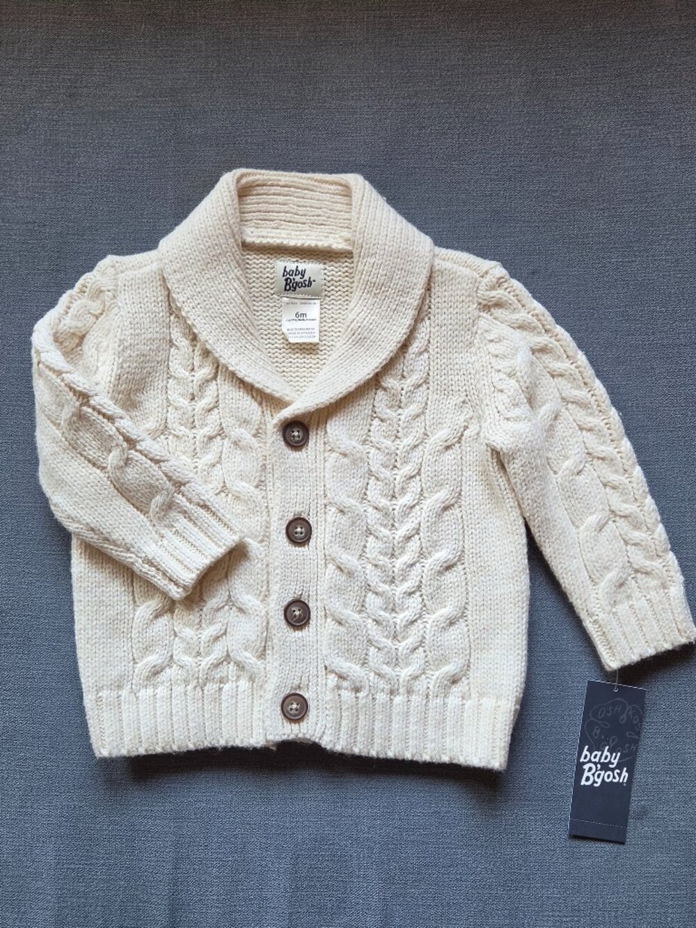 New Baby B'Gosh Knit Sweater in Cream - 6mos